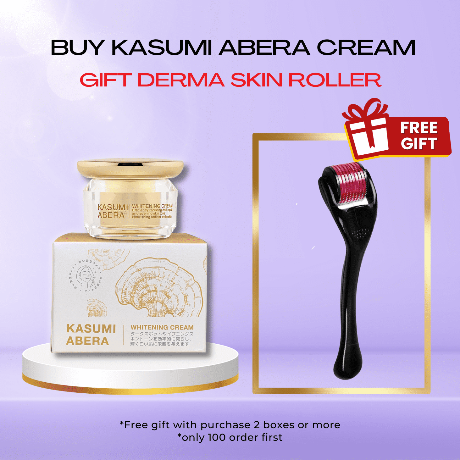 [SALE OFF 50%] Kasumi Abera Cream Official – GIFT Derma Roller CT