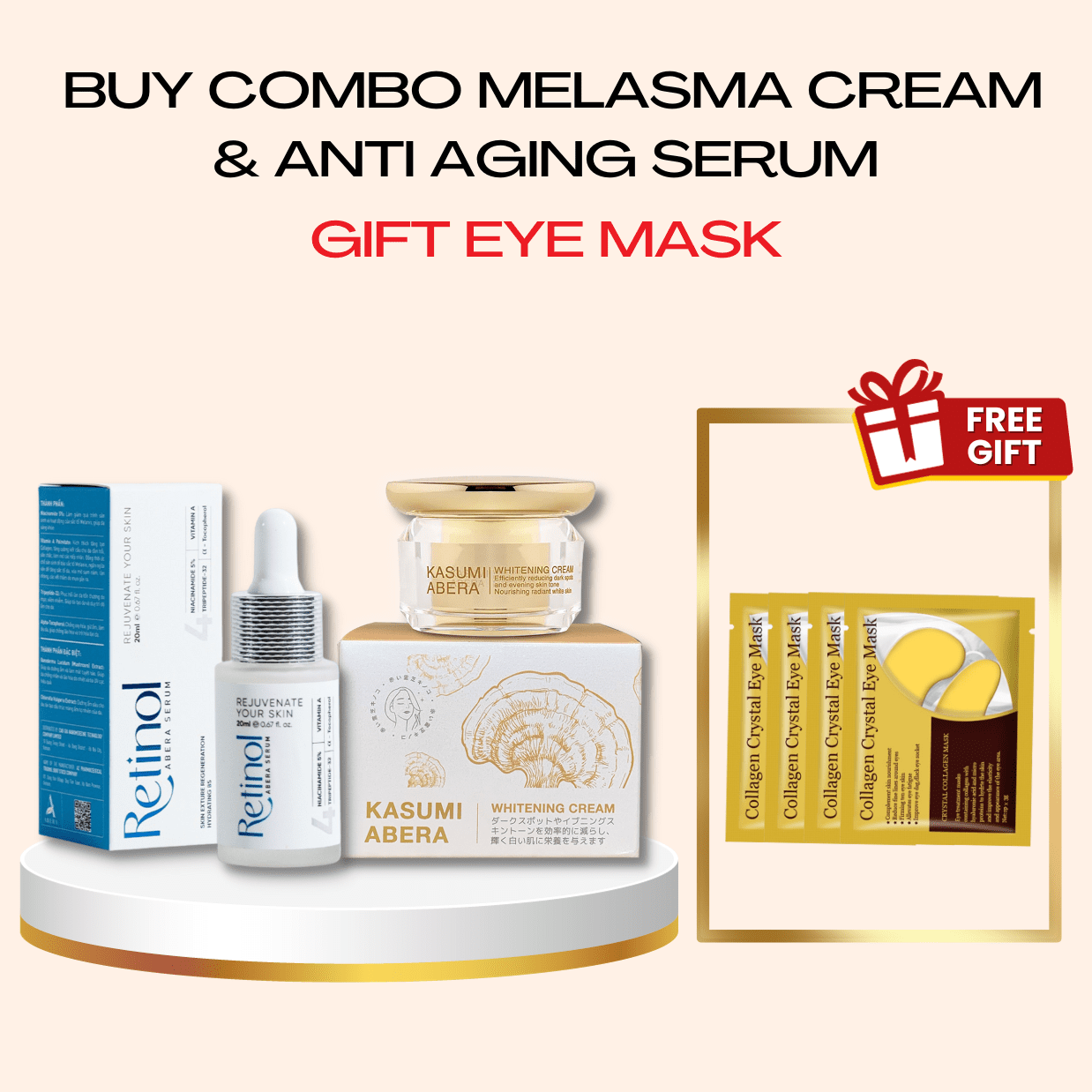 [GIFT Eye Mask] COMBO Melasma Cream + Anti-Aging Serum – Exclusive